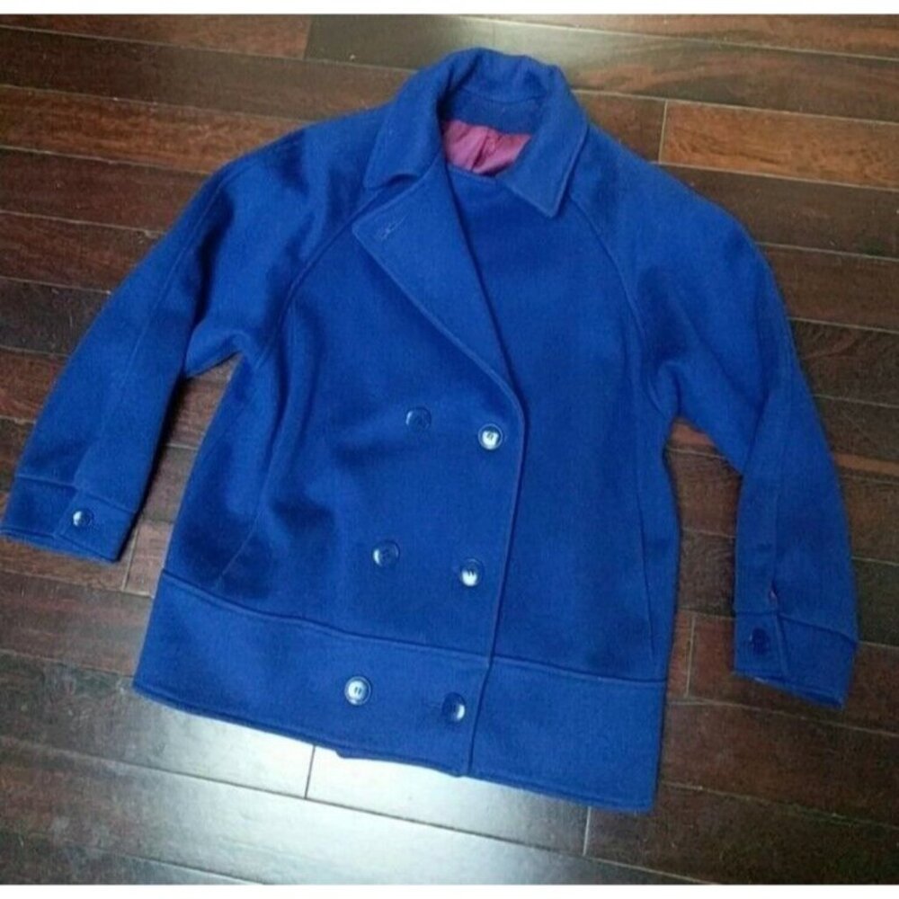 Vintage Cobalt blue Cocoon Peacoat George David Fashions - Women's size S/M